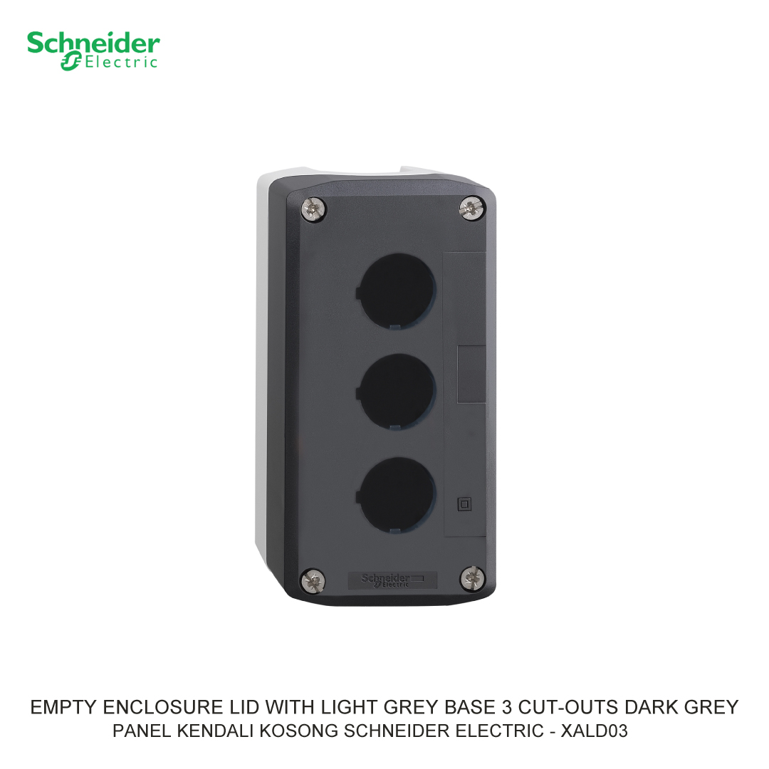EMPTY ENCLOSURE LID WITH LIGHT GREY BASE 3 CUT-OUTS DARK GREY
