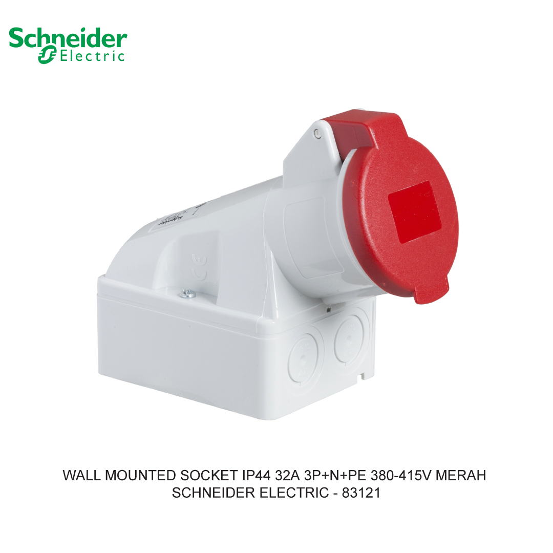 WALL MOUNTED SOCKET IP44 32A 3P+N+PE 380-415V MERAH