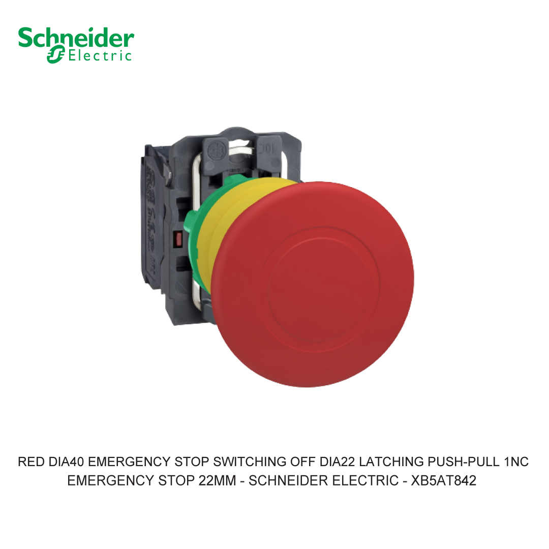 RED DIA40 EMERGENCY STOP SWITCHING OFF DIA22 LATCHING PUSH-PULL 1NC