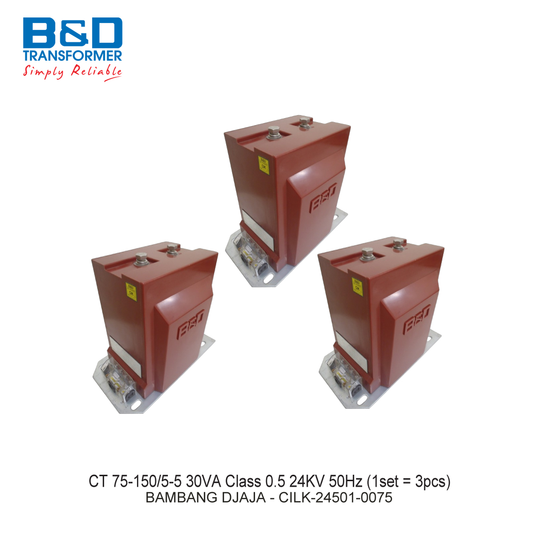 CT 75-150/5-5 30VA Class 0.5 24KV 50Hz (1set = 3pcs)