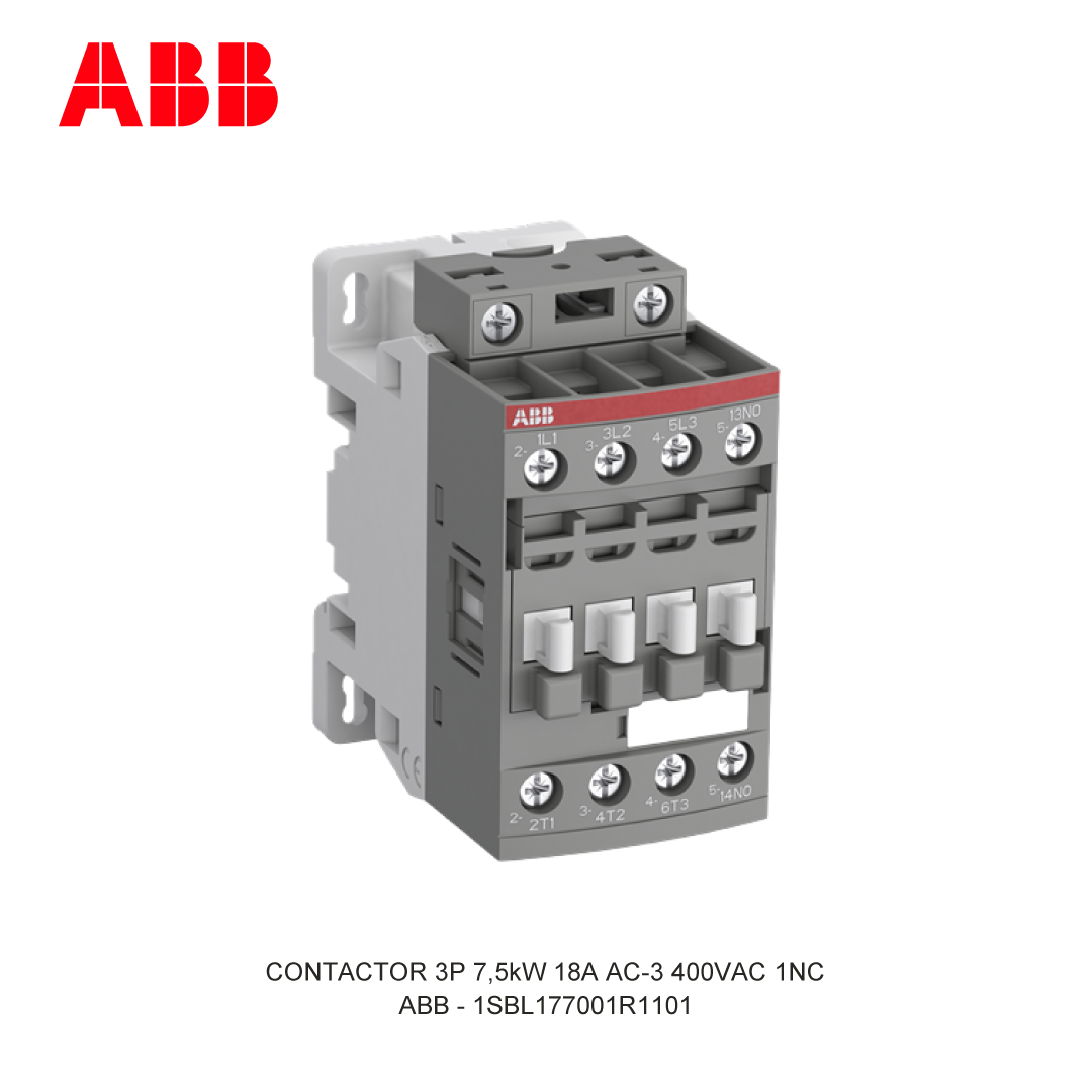 CONTACTOR 3P 7.5kW 18A AC-3 24-60VAC 20-60VDC 400V COIL 1NC