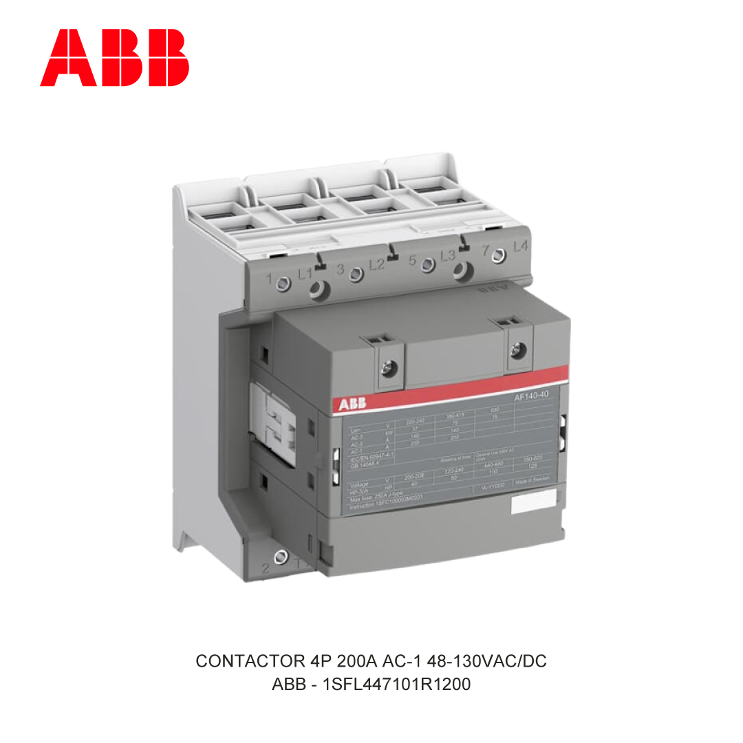 CONTACTOR 4P 200A AC-1 48-130V AC/DC