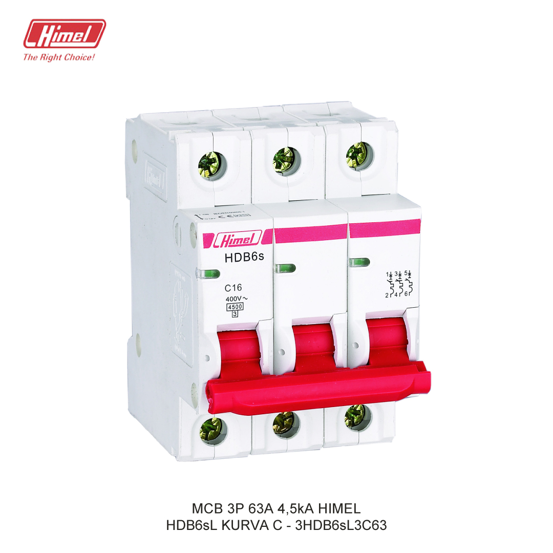 MCB HIMEL HDB6sL C 3P 63A 4,5kA