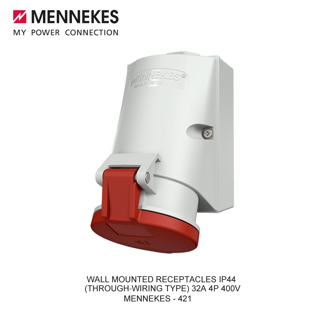WALL MOUNTED RECEPTACLES IP44 (THROUGH-WIRING TYPE) 32A 4P 400V