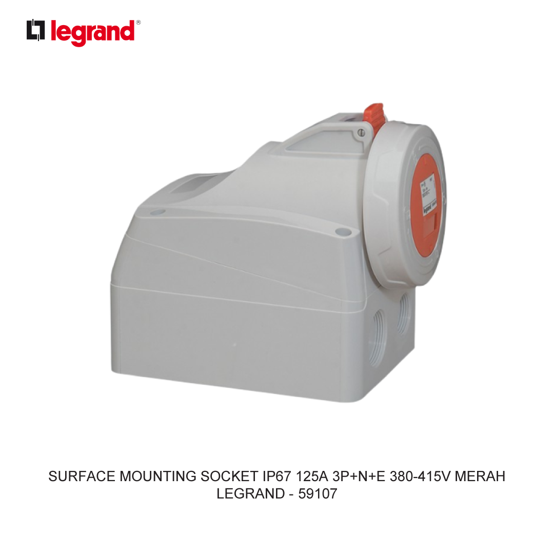 SURFACE MOUNTING SOCKET IP67 125A 3P+N+E 380-415V RED
