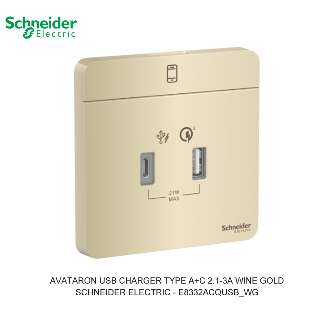 AVATARON USB CHARGER TYPE A+C 2.1-3A WINE GOLD