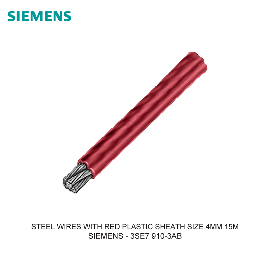 STEEL WIRES WITH RED PLASTIC SHEATH SIZE 4MM 15M