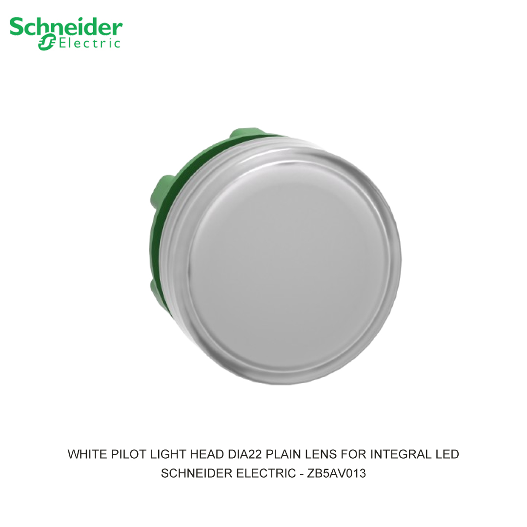 WHITE PILOT LIGHT HEAD DIA22 PLAIN LENS FOR INTEGRAL LED
