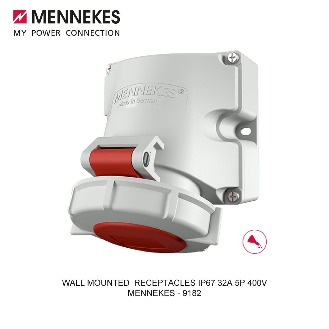 WALL MOUNTED RECEPTACLES IP67 32A 5P 400V