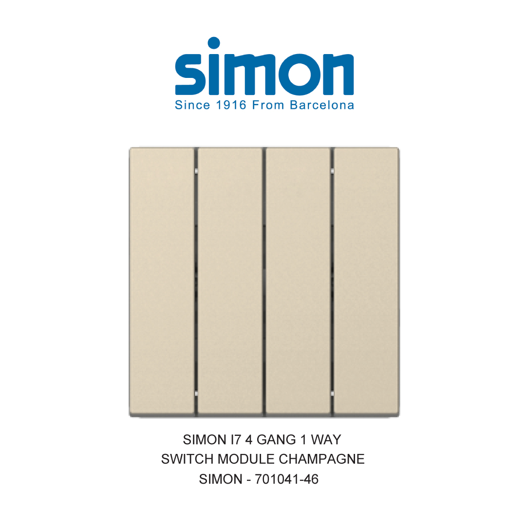 SIMON i7 4 GANG 1 WAY SWITCH MODULE CHAMPAGNE