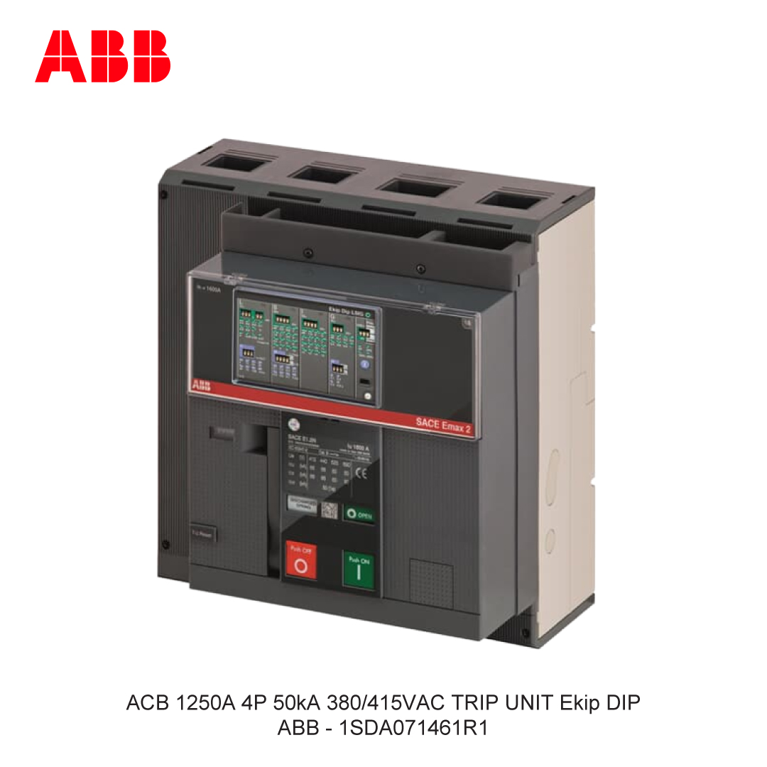 ACB 1250A 4P 50kA 380/415VAC TRIP UNIT Ekip DIP ABB