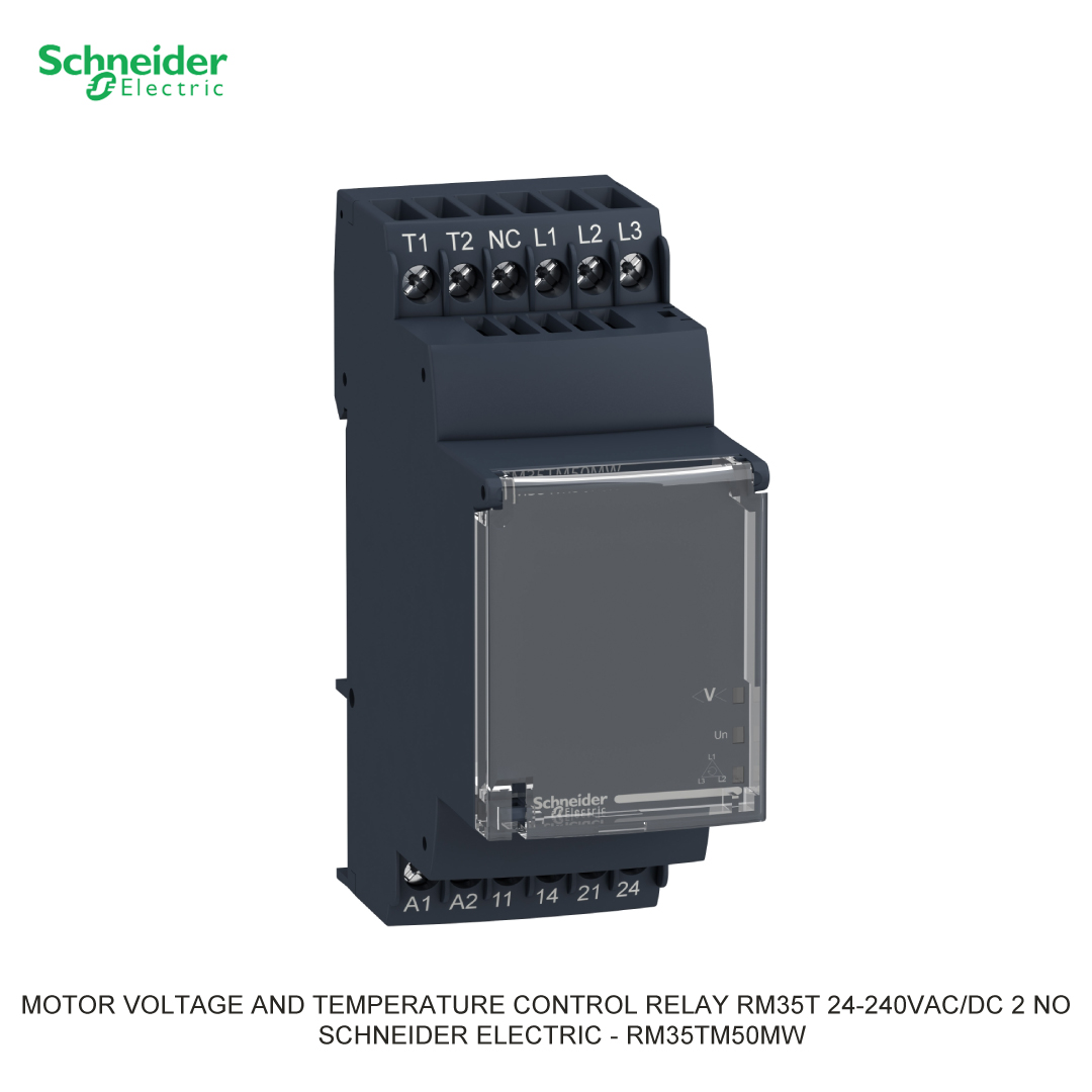 MOTOR VOLTAGE AND TEMPERATURE CONTROL RELAY RM35T 24-240V AC/DC 2 NO SCHNEIDER ELECTRIC