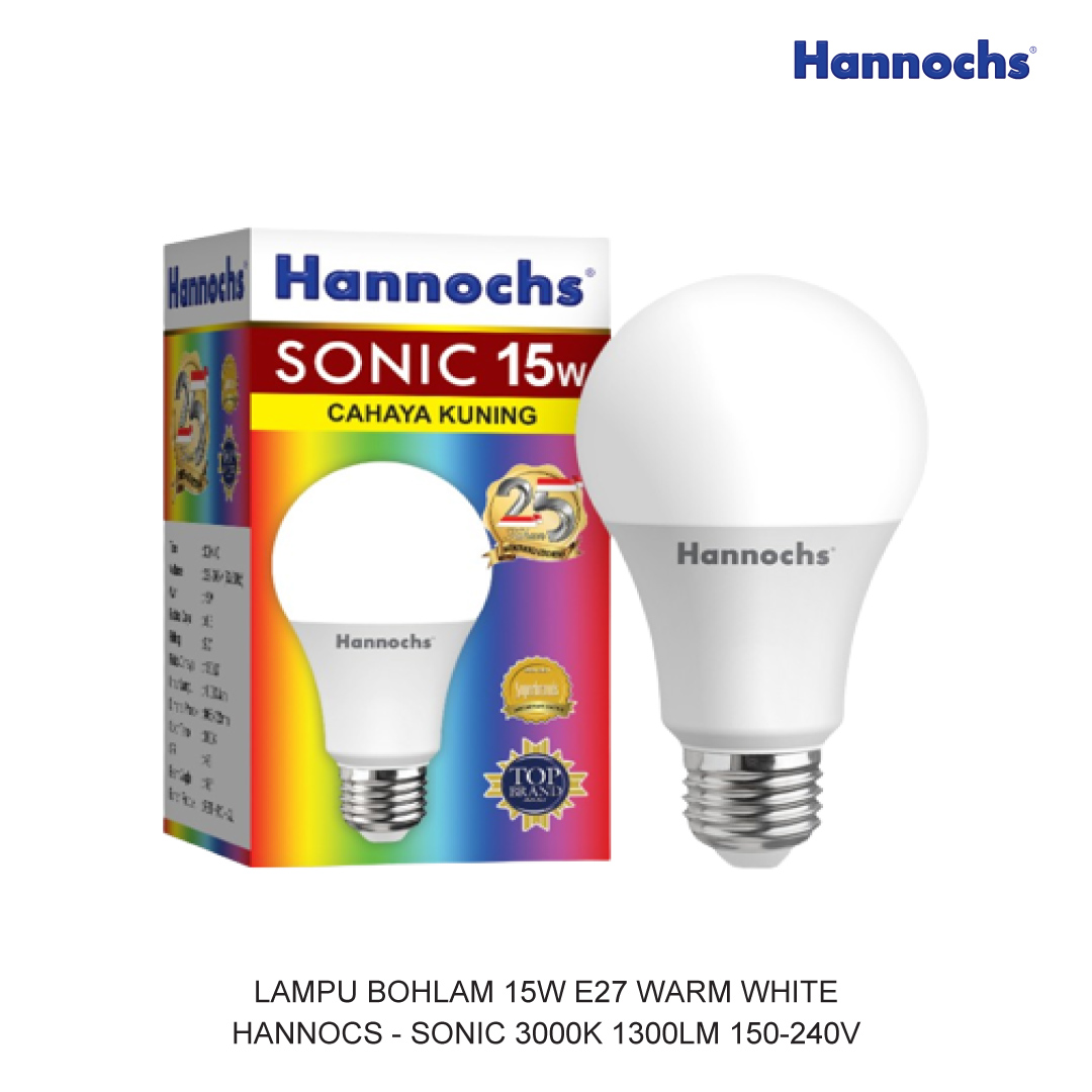 LAMPU BOHLAM 15W E27 WARM WHITE HANNOCHS