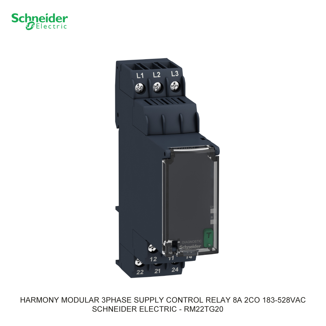 HARMONY MODULAR 3PHASE SUPPLY CONTROL RELAY 8A 2CO 183-528VAC
