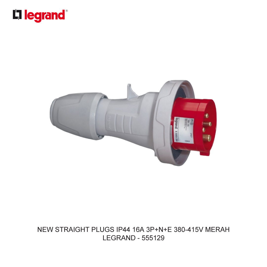 NEW STRAIGHT PLUGS IP44 16A 3P+N+E 380-415V RED