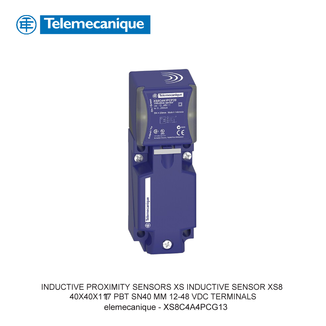 INDUCTIVE PROXIMITY SENSORS XS INDUCTIVE SENSOR XS8 40X40X117 PBT SN40 MM 12-48 VDC TERMINALS
