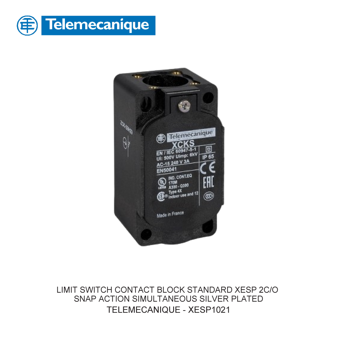 LIMIT SWITCH CONTACT BLOCK STANDARD XESP 2C/O SNAP ACTION SIMULTANEOUS SILVER PLATED