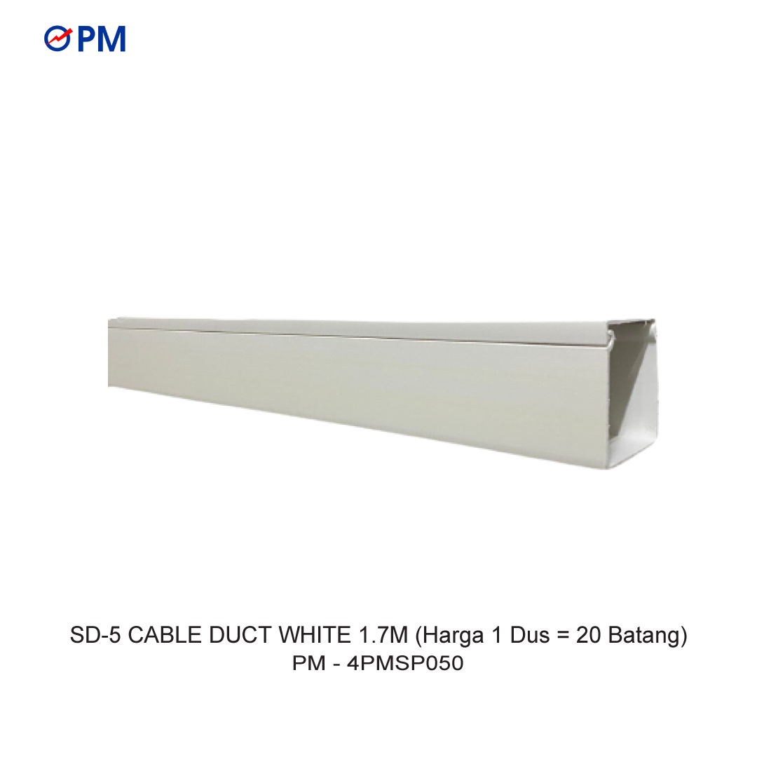 SD-5 CABLE DUCT WHITE 1.7M (Harga 1 Dus = 20 Batang)