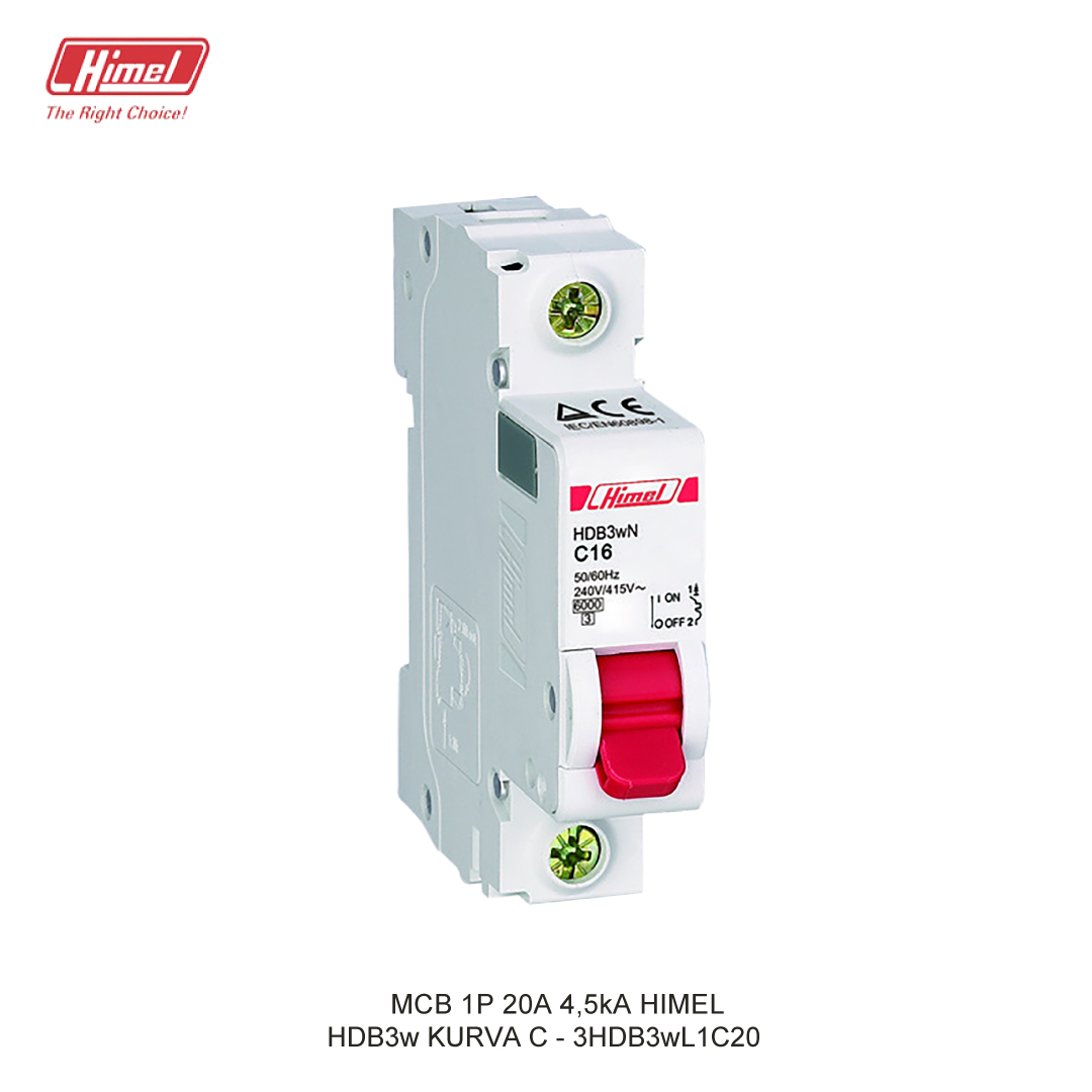 MCB HIMEL HDB3w C 1P 20A 4,5kA