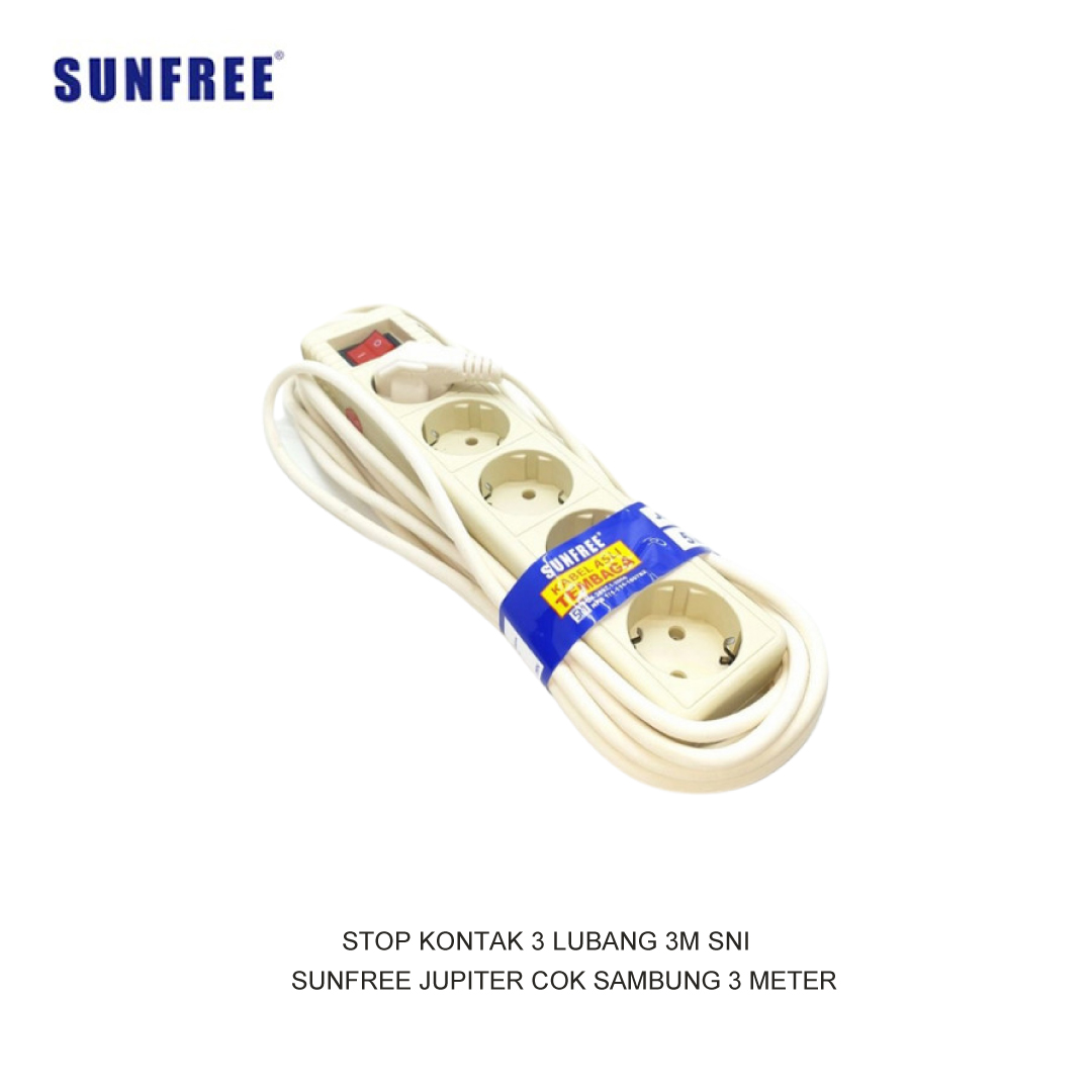 SUNFREE 3 GANG 3M SOCKET SNI