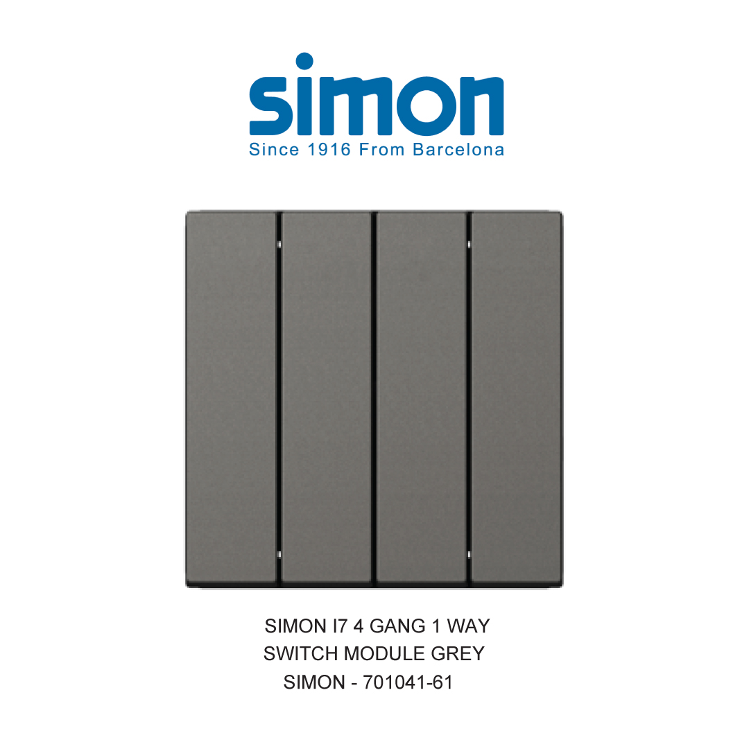 SIMON i7 4 GANG 1 WAY SWITCH MODULE GREY