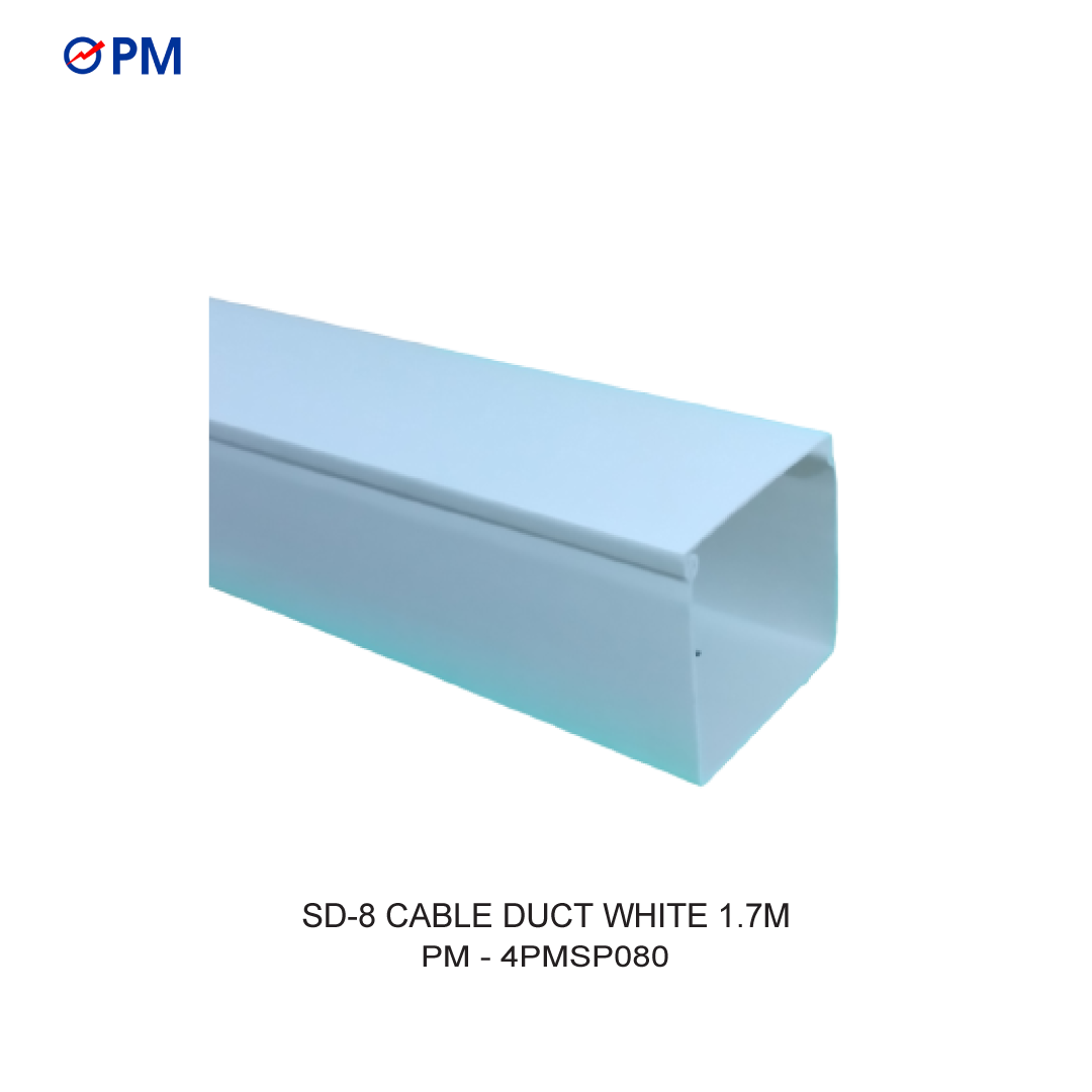 SD-8 CABLE DUCT WHITE 1.7M (Harga 1 Dus = 12 Batang)