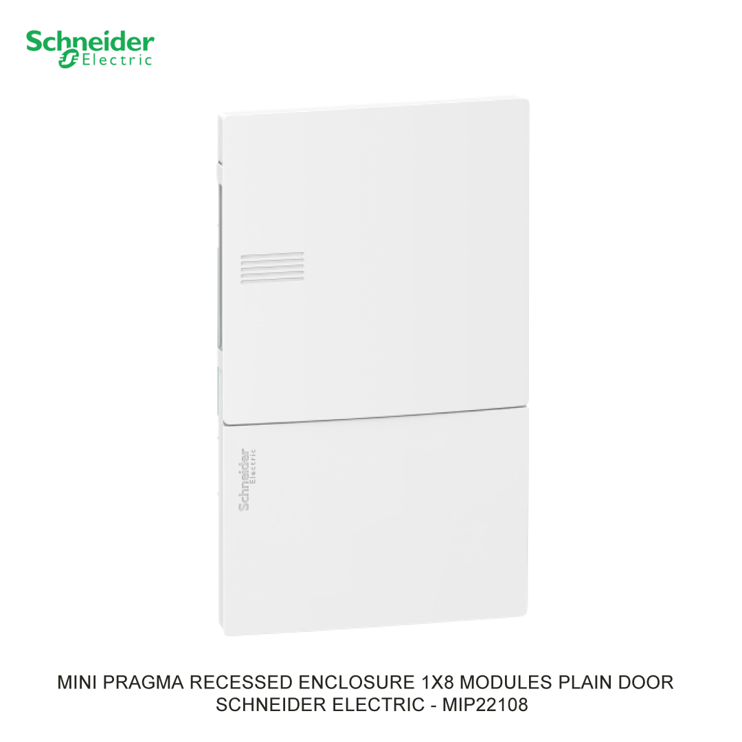 MINI PRAGMA RECESSED ENCLOSURE 1X8 MODULES PLAIN DOOR