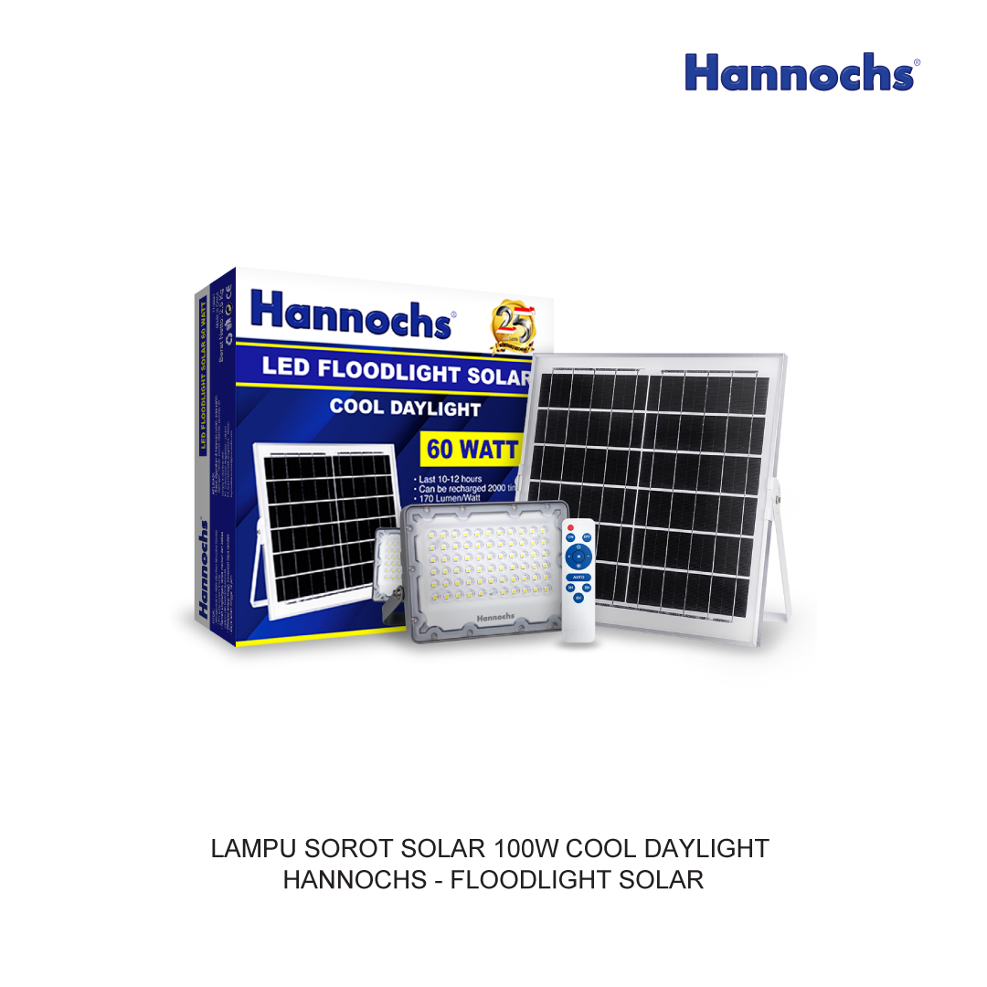 LED FLOODLIGHT SOLAR 100W COOL DAYLIGHT HANNOCHS
