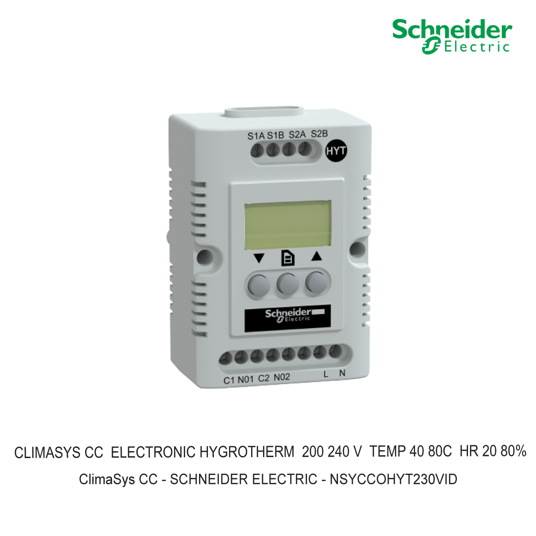 CLIMASYS CC  ELECTRONIC HYGROTHERM  200 240 V  TEMP 40 80C  HR 20 80%