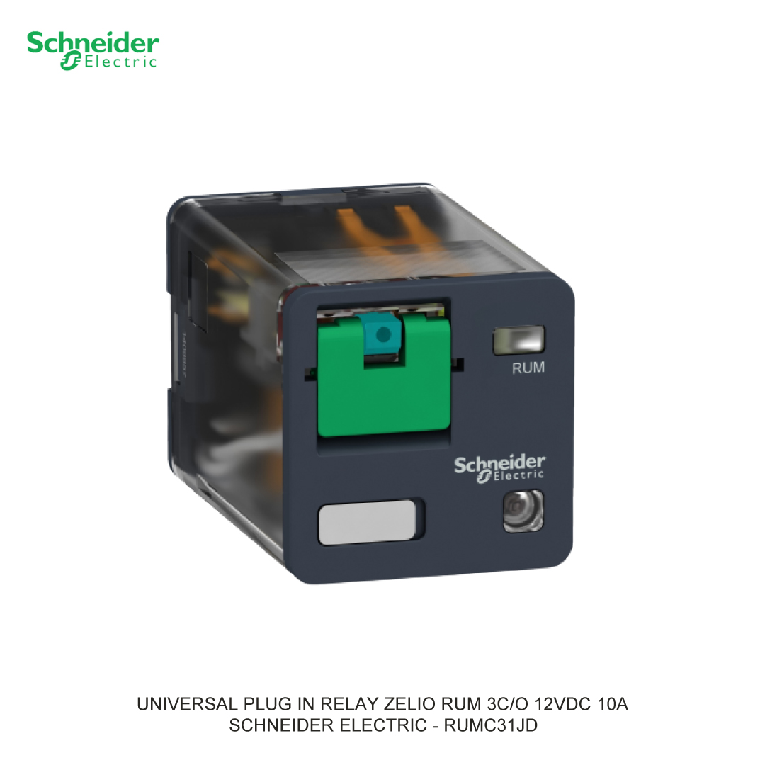 UNIVERSAL PLUG IN RELAY ZELIO RUM 3C/O 12VDC 10A SCHNEIDER ELECTRIC