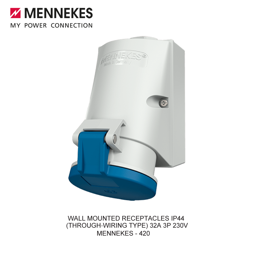 WALL MOUNTED RECEPTACLES IP44 (THROUGH-WIRING TYPE) 32A 3P 230V