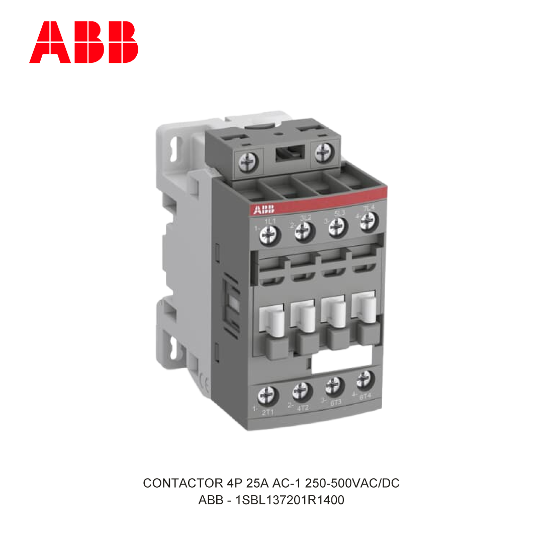 CONTACTOR 4P 25A AC-1 250-500V AC/DC