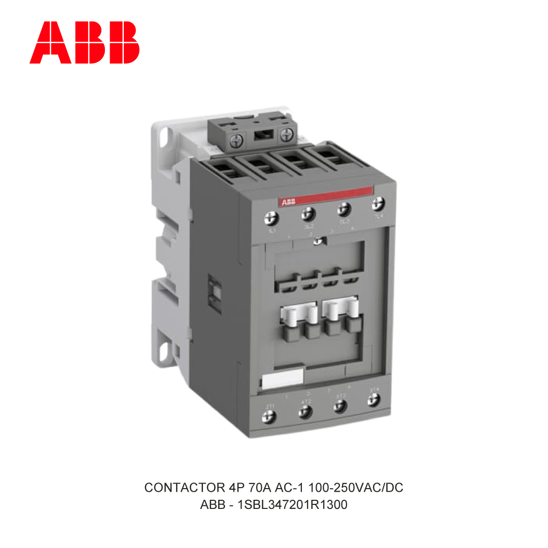CONTACTOR 4P 70A AC-1 100-250V AC/DC