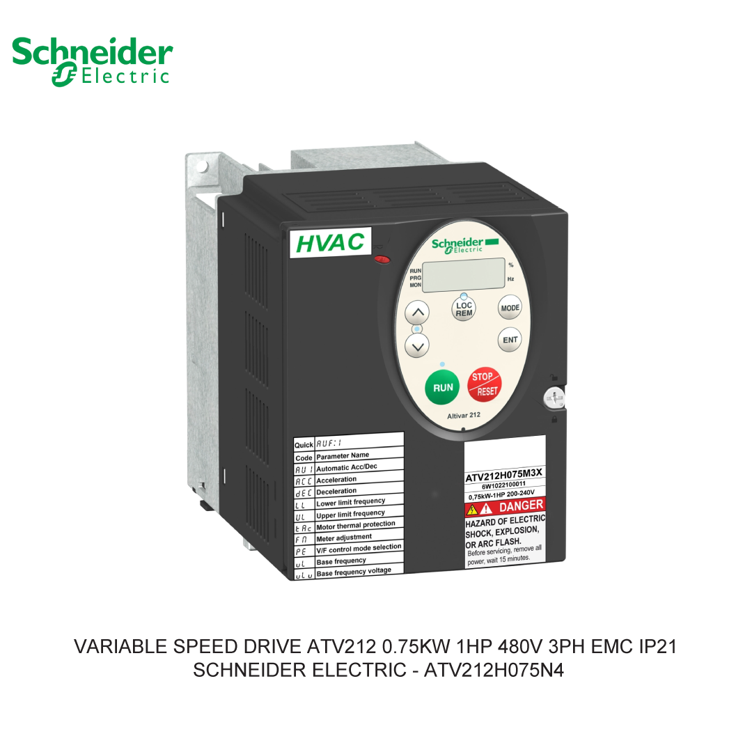 VARIABLE SPEED DRIVE ATV212 0.75KW 1HP 480V 3PH EMC IP21