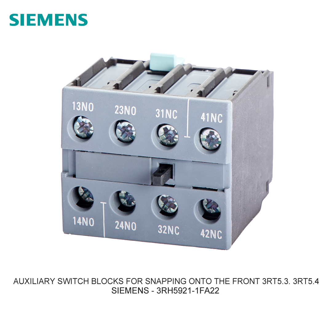 AUXILIARY SWITCH BLOCKS FOR SNAPPING ONTO THE FRONT 3RT5.3. 3RT5.4