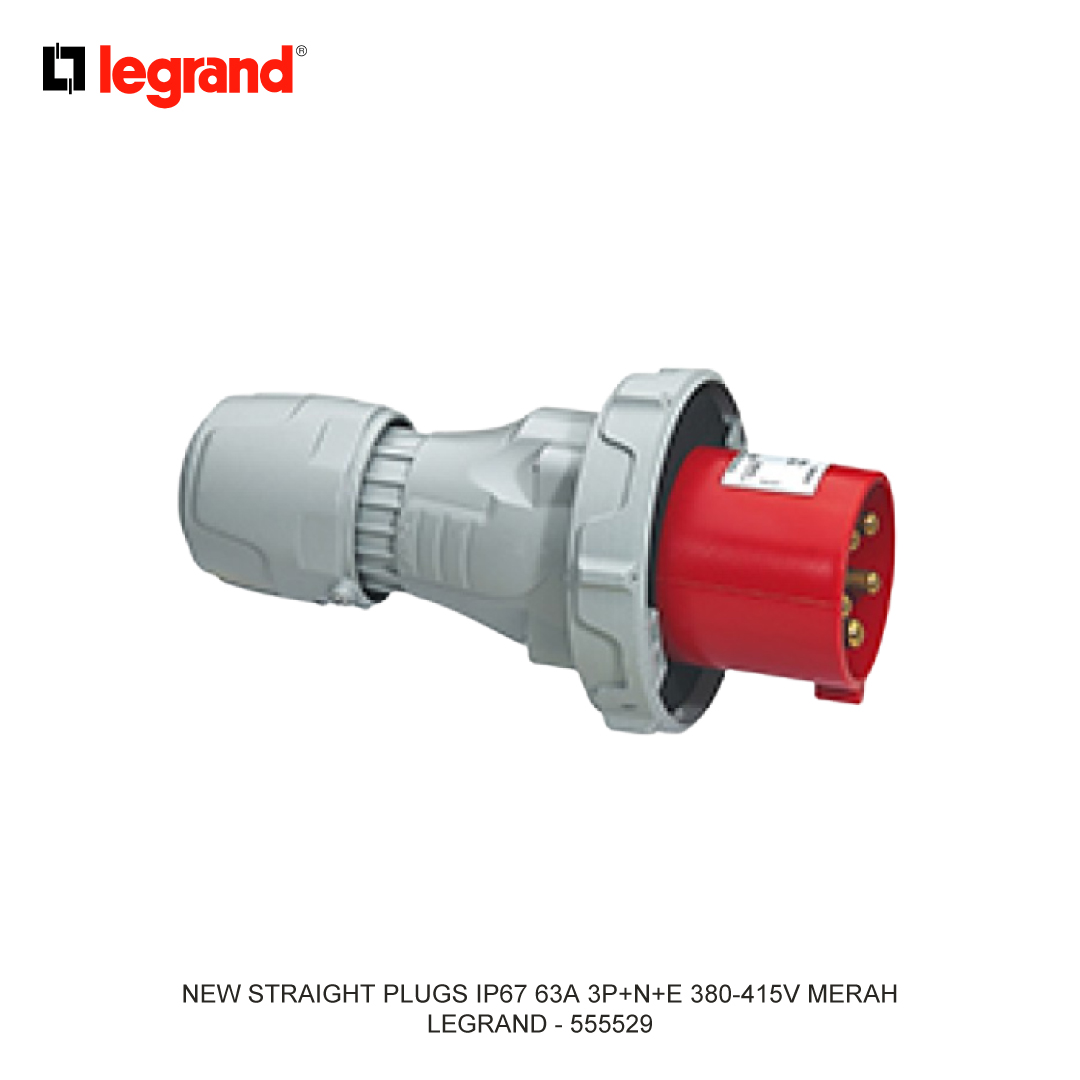 NEW STRAIGHT PLUGS IP67 63A 3P+N+E 380-415V RED