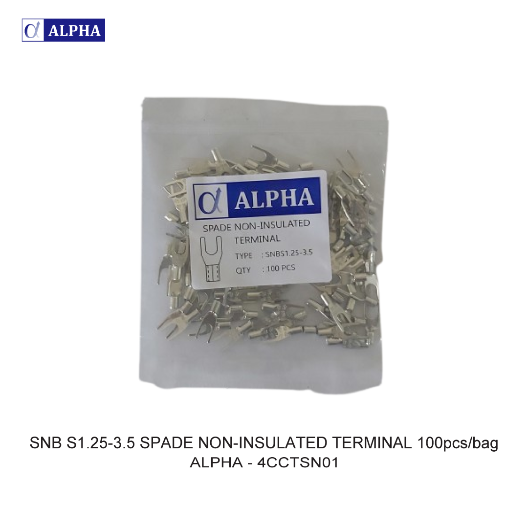SNB S1.25-3.5 SPADE NON-INSULATED TERMINAL 100pcs/bag