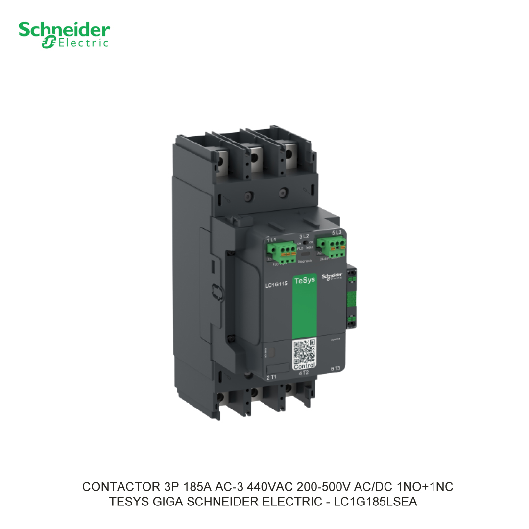 CONTACTOR 3P 185A AC-3 440VAC 200-500V AC/DC 1NO+1NC