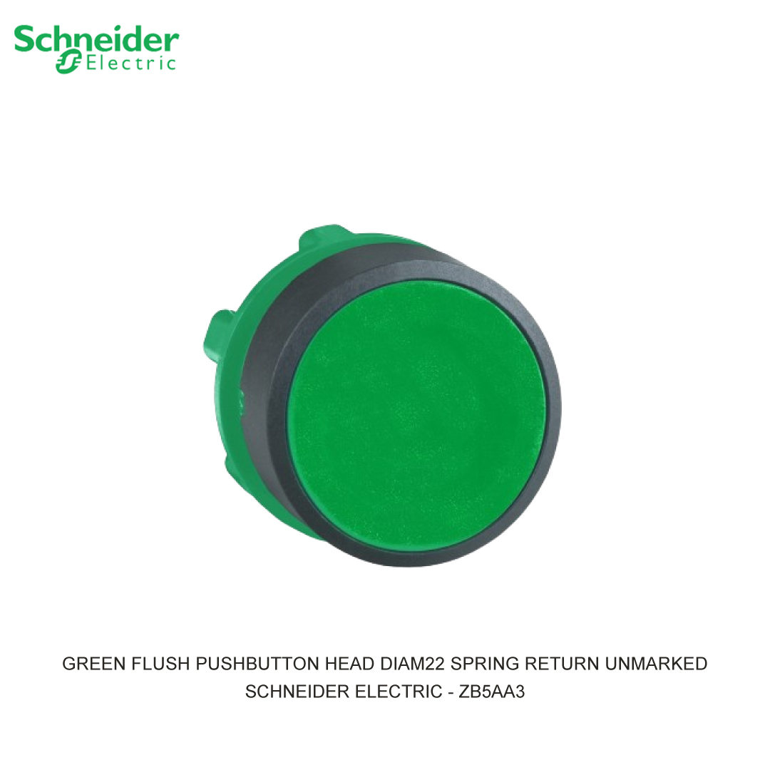 GREEN FLUSH PUSHBUTTON HEAD DIAM22 SPRING RETURN UNMARKED