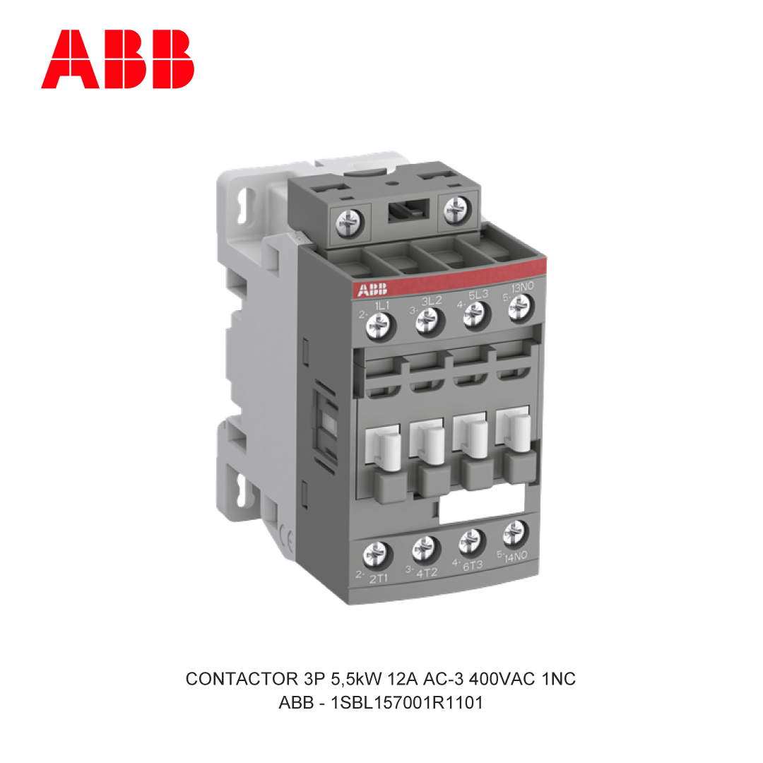 CONTACTOR 3P 5.5kW 12A AC-3 24-60VAC 20-60VDC 400V COIL 1NC