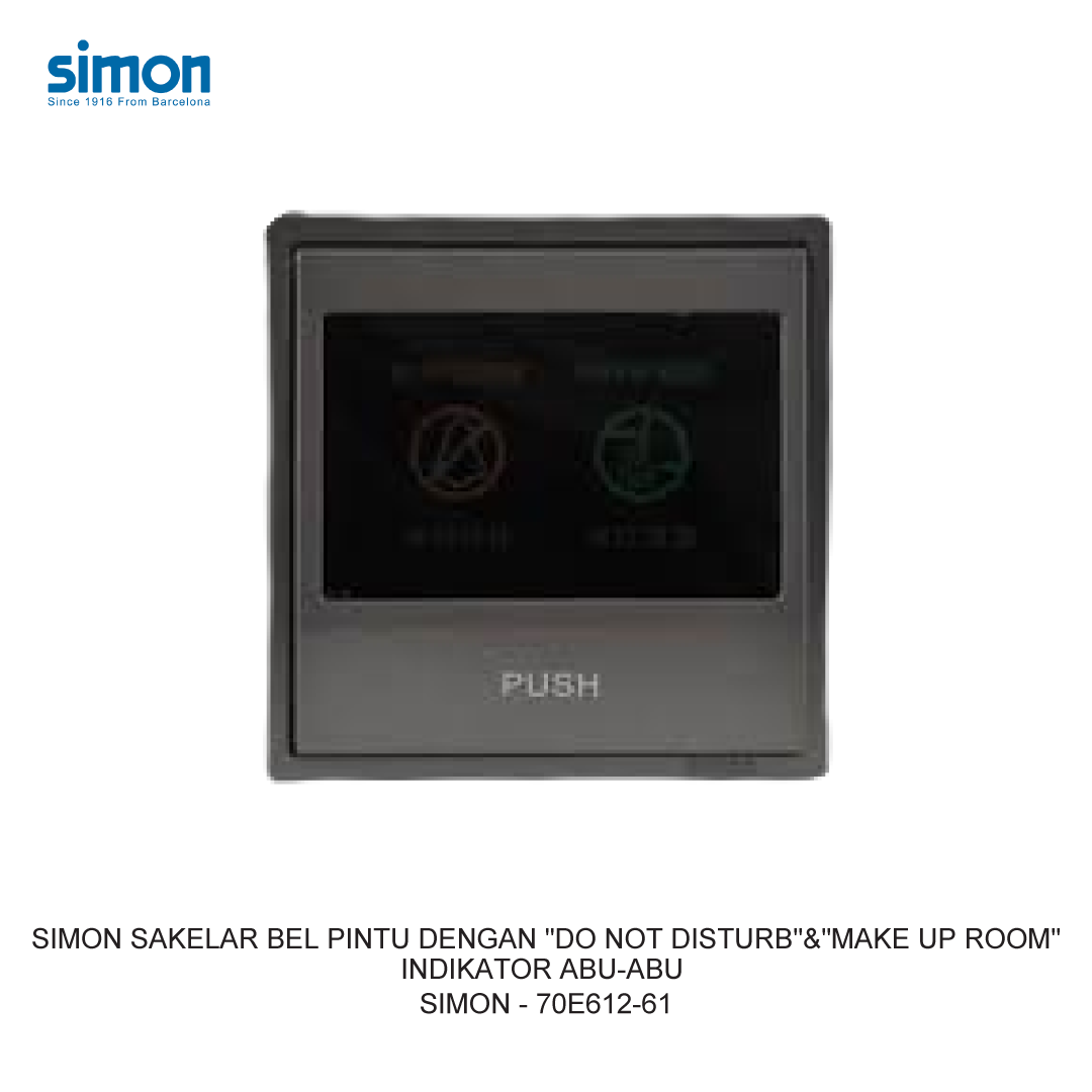 SIMON i7 DOORBELL SWITCH MODULE WITH "DO NOT DISTURB"&"MAKE UP ROOM" INDICATOR GREY