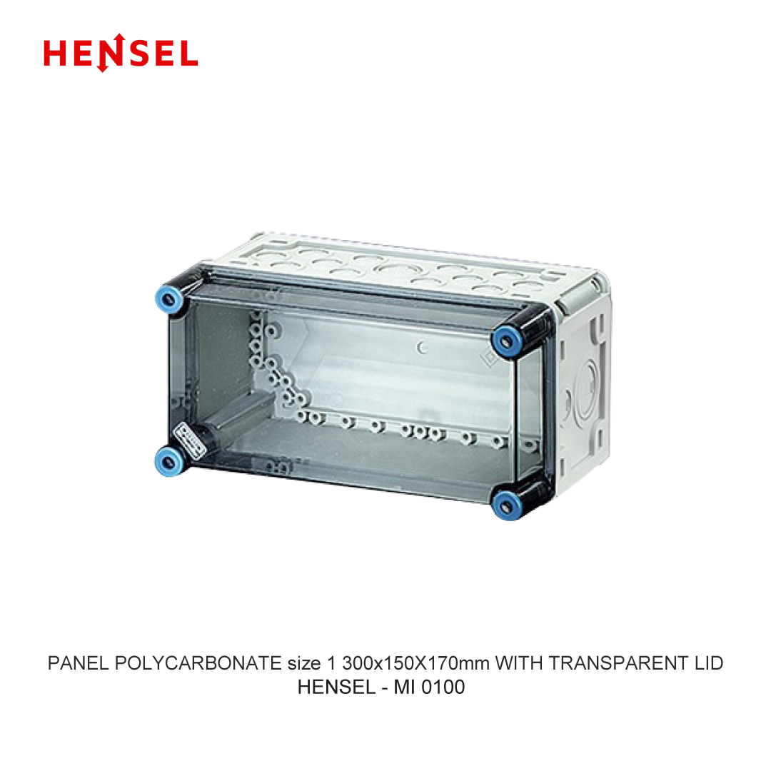 PANEL POLYCARBONATE size 1 300x150X170mm WITH TRANSPARENT LID