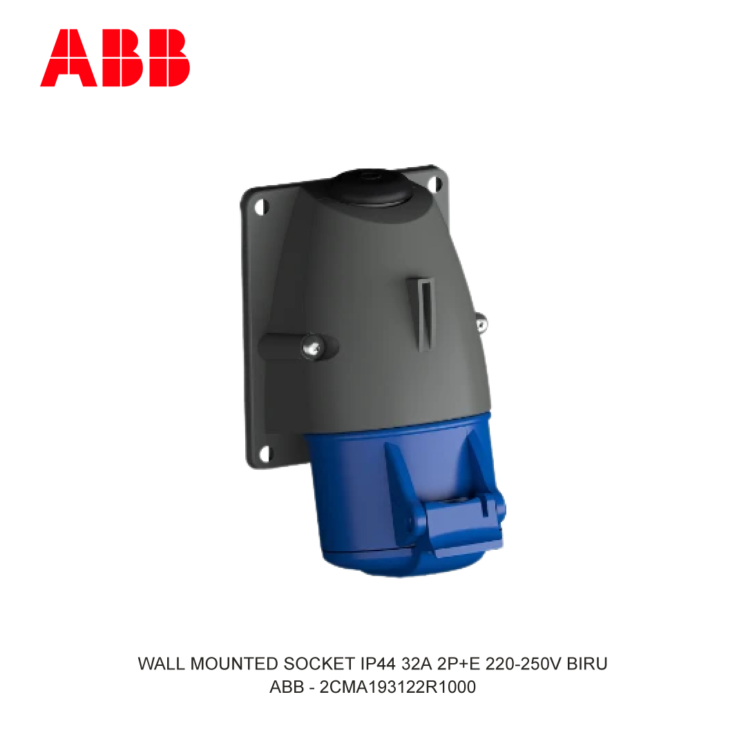 WALL MOUNTED SOCKET IP44 32A 2P+E 220-250V BIRU