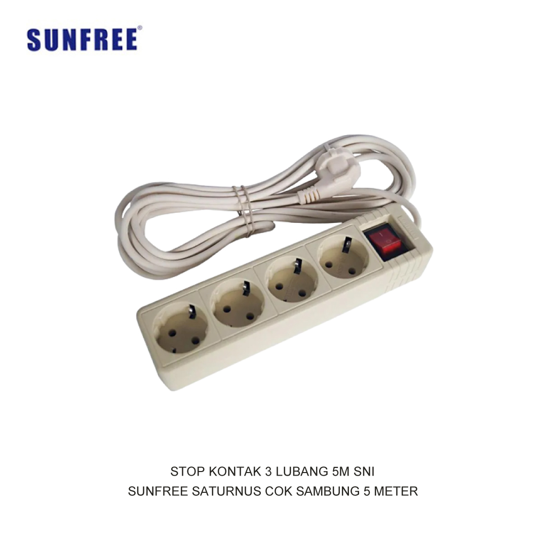 SUNFREE 3 GANG 5M SOCKET SNI
