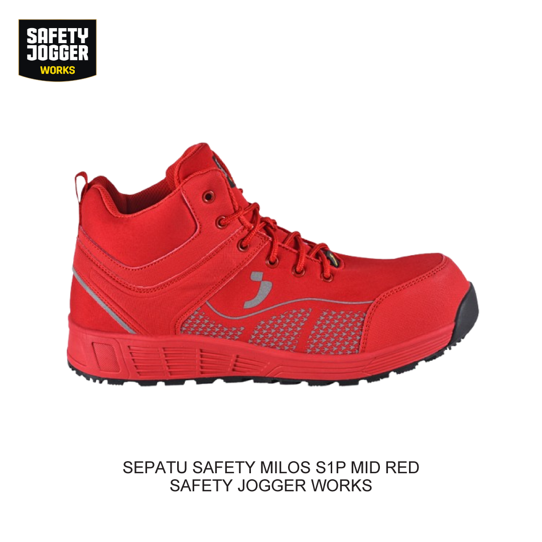 SEPATU SAFETY MILOS S1P MID RED