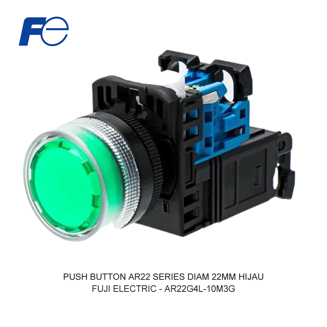 PUSH BUTTON AR22 SERIES DIAM 22MM HIJAU