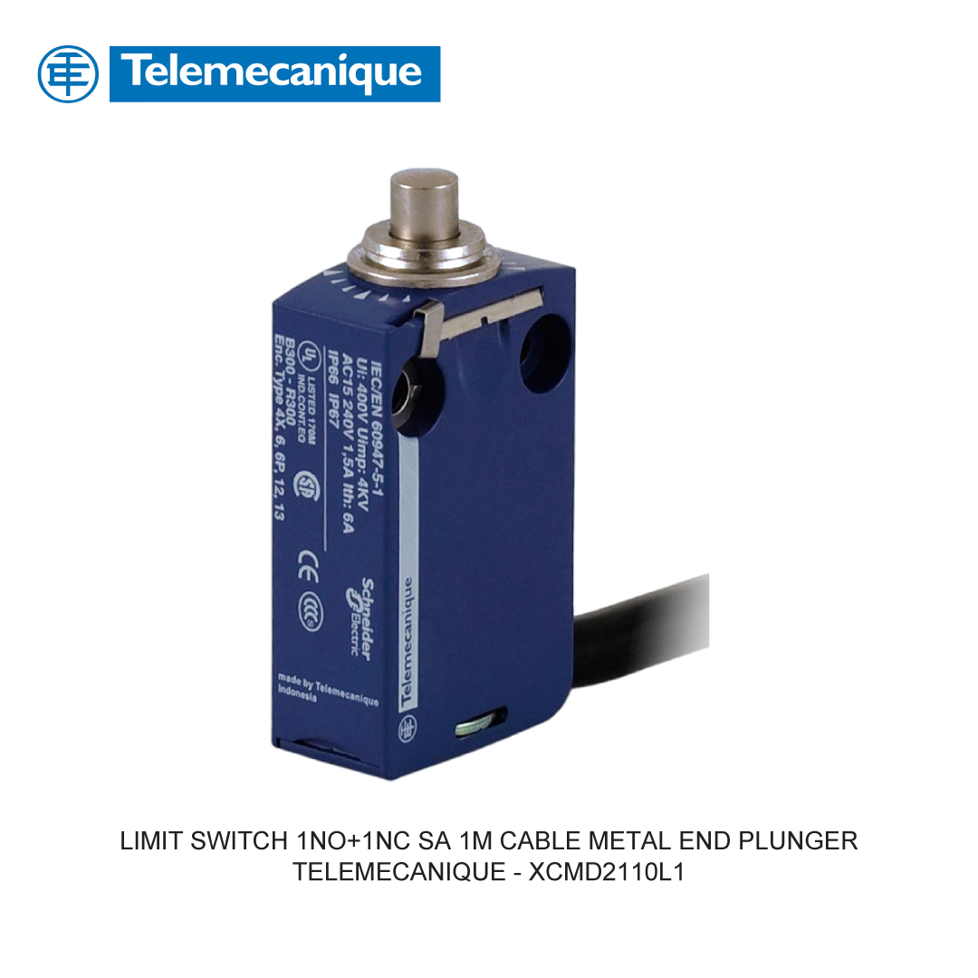 LIMIT SWITCH 1NO+1NC SA 1M CABLE METAL END PLUNGER
