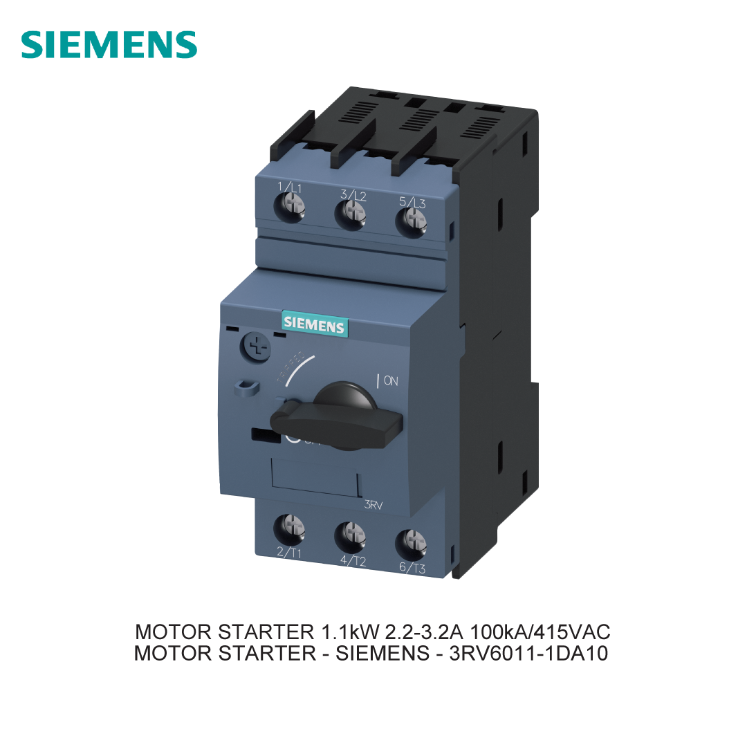 MOTOR STARTER 1.1kW 2.2-3.2A 100kA/415VAC