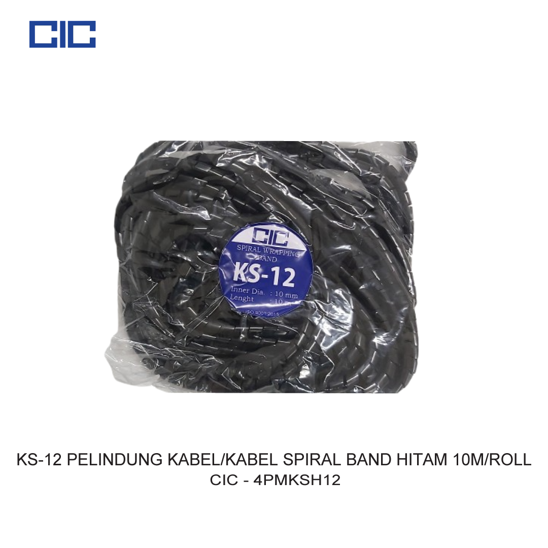 KS-12 PELINDUNG KABEL/KABEL SPIRAL BAND HITAM 10M/ROLL