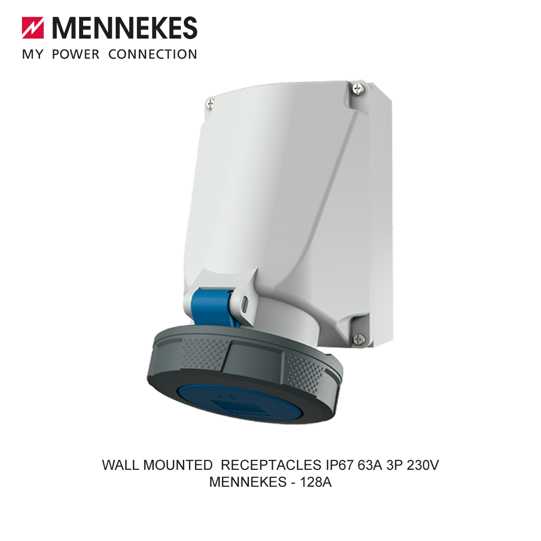 WALL MOUNTED RECEPTACLES IP67 63A 3P 230V
